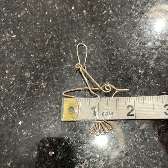 Bella and Jack Solid Brass Gold Humming Bird Drop Earrings - Picture 4 of 5